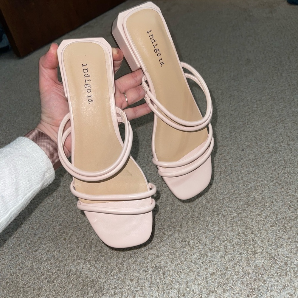 Indigo Women's Light Pink Double Strap Sandals